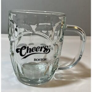 Cheers Bar Boston, Clear Dimpled Thick Glass 16 oz Beer Mug
